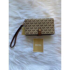 Michael Kors Jet Set Small Phone Case,  Wristlet Wallet, Beige/ Ebony